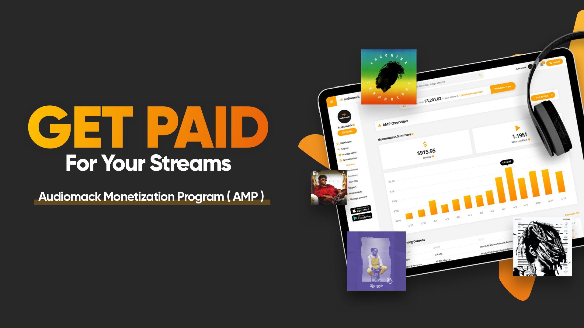 How to get Paid on Audiomack